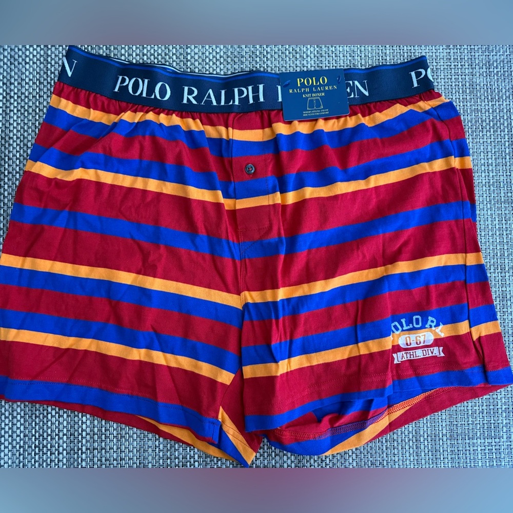 Polo by Ralph Lauren Men's Boxer Shorts - Red, Blue, Yellow Stripes